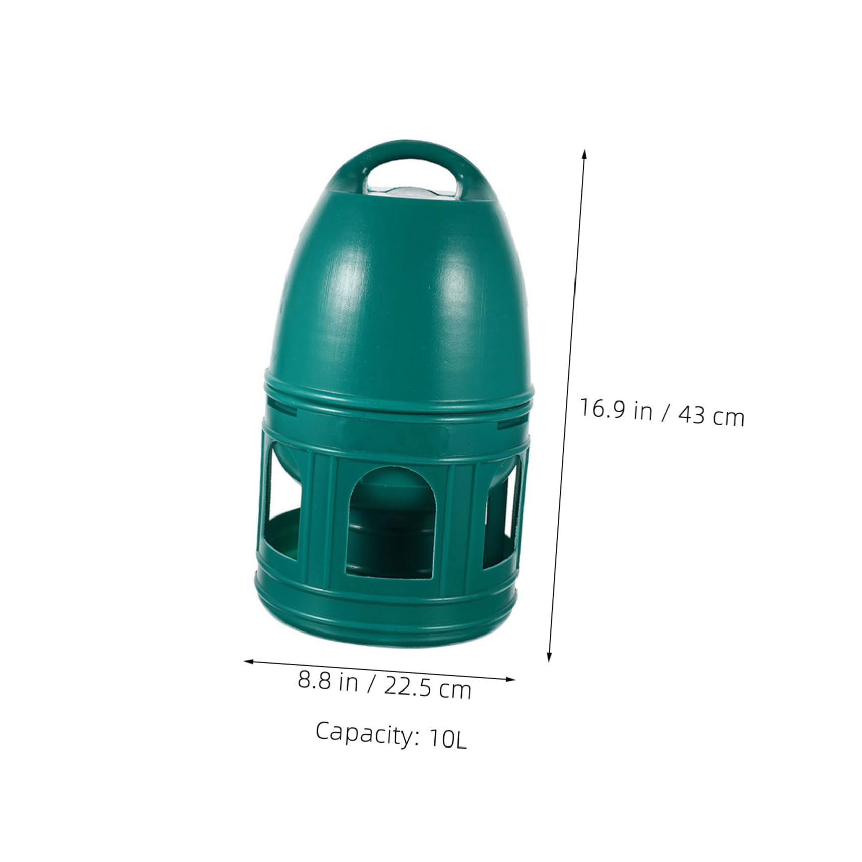 Abreuvoir à Oiseaux Rond Vert 10 L en Plastique, Démontable | Pratique et Facile à Nettoyer, pour Pigeon et Volière Familiale, Accessoire Cage Oiseaux