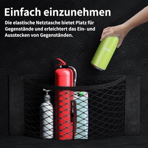 Elastizität Netz, 2 Stück Kofferraum Netztasche Auto, Universal Kofferraumnetz Schutznetz Gepäcknetz Erstreckt Mit Klettverschluss für universal Auto/SUV 40 x 25 cm Schwarz