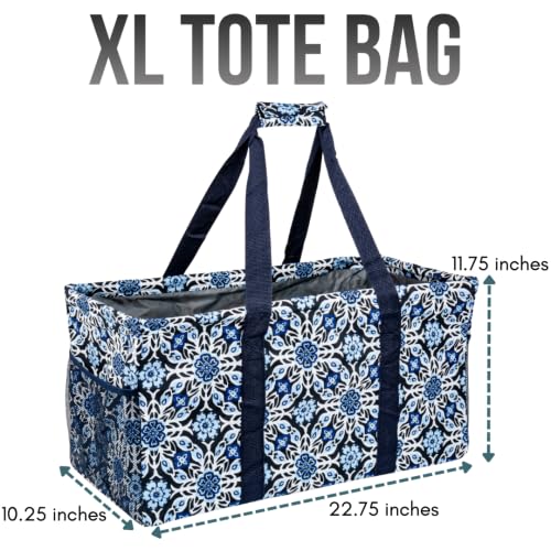 Image of Extra Large Utility Tote Bag - Oversized Collapsible Pool Beach Canvas Basket