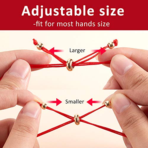 Hicarer 12 Pieces Kabbalah Red String Bracelet for Protection 7 Knots Red Cord Bracelet for Protection Women Men Good Luck Valentine Gift3