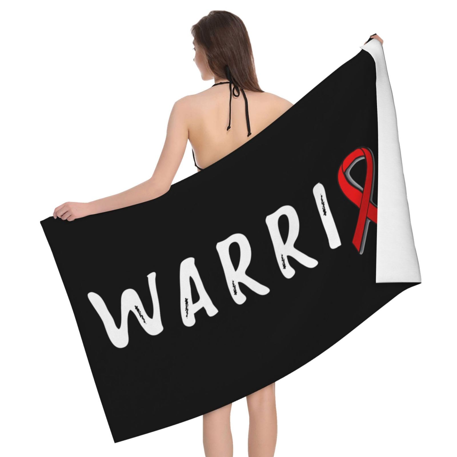 HLBSDM Microfiber Warrior Sickle Cell Awareness Beach Towel Quick Dry Soft Sand Free Beach Towels for Pool Swim Beach Lightweight Thin Towels