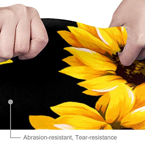 Siebzeh Adorable Sunflower Pattern Black Background Premium Thick Yoga Mat Non Slip For Home Exercise Fitness Yoga And Pilates (72" X 24"X 6Mm) #TOP4
