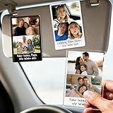 Bemaystar Personalisiert Sonnenblende Fotoclip - Individueller Autozubehör & Bilderrahmen, Sichere Fahrweise Fördernd, Geschenk der Liebe für Vater, Mutter, Ehemann, Ehefrau-Hochformat, 2 Bilder