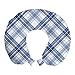 ABAKUHAUS Marina de Tela Escocesa Cojín de Viaje para Soporte de Cuello, Moda líneas diagonales, de Espuma con Memoria y Funda Estampada, 30x30 cm, Azure Blue Sky Blue