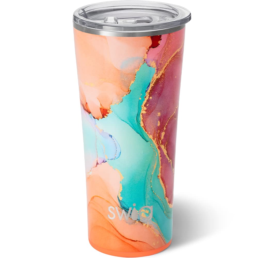 Swig Life22oz Triple Insulated Stainless Steel Skinny Tumbler with Lid, Dishwasher Safe, Double Wall, and Vacuum Sealed Travel Coffee Tumbler in Dreamsicle