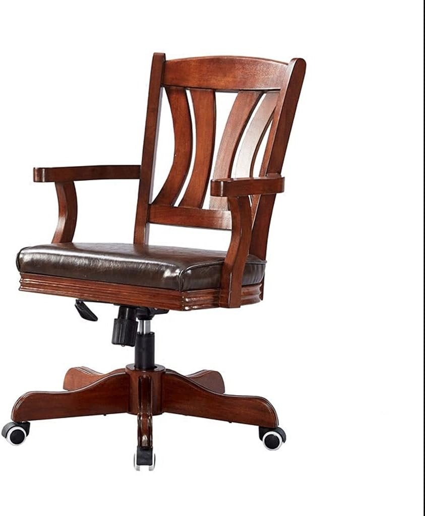 GGHO Silla de Escritorio para computadora Silla de Oficina ejecutiva ergonómica Silla de Escritorio giratoria de Madera Maciza con reposabrazos Sillas de Jefe de Altura Ajustable Sillas Ejecutivas