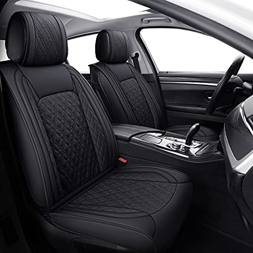 YIERTAI Universal Front Seat Covers Compatible with Hyundai Tucson Elantra Sonata Nissan Rogue Crosstrek Honda CRV Buick Century Encore Mazda CX5 WRX Sentra(2 PCS Front/Black) by YIERTAI - Image 2
