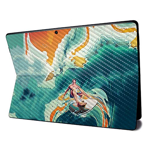 Image of MightySkins Carbon Fiber Skin for Microsoft Surface Pro X - Acid Surf | Textured Carbon Fiber Finish | Easy to Apply, Remove, and Change Styles | Made in The USA