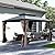 Domi 10x13FT Outdoor Gazebo, Hardtop Gazebo with Galvanized Steel Double Roof, Metal Gazebos with Drainage System Patio Pergola for Patio Deck Backyard,Curtain and Netting,Brown