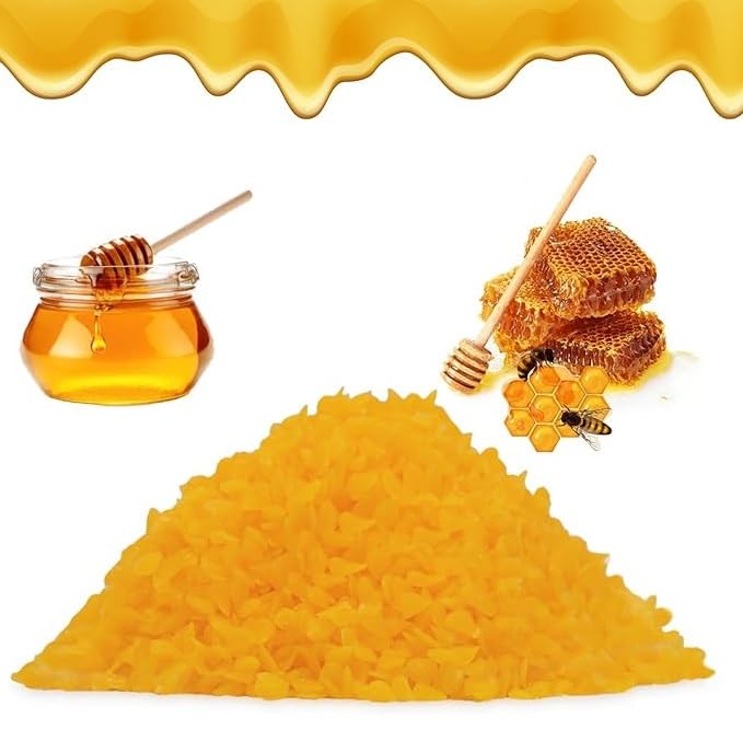 Yellow Beaaswax Granules (Pastilles) Pure Natural Wax for Great for DIY Projects, Lip Balms, Lotions, Cosmetic & Candle Making (200gm)