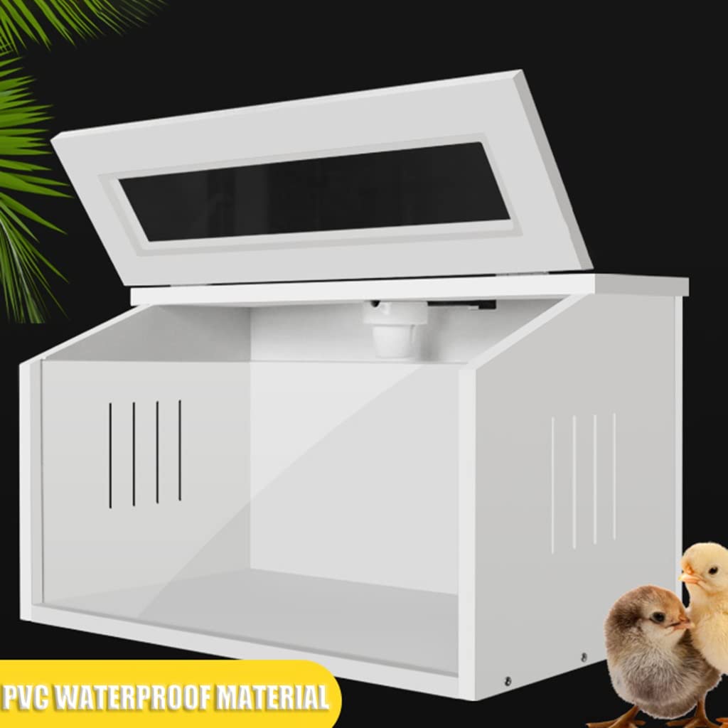 Scatola per vivaio con piano inclinato in PVC, per rettili, terrario, per animali domestici, per tenere al caldo, per lucertole, serpenti, draghi barbuti, tartarughe, camaleonti (Bianco 50x30x30 cm)