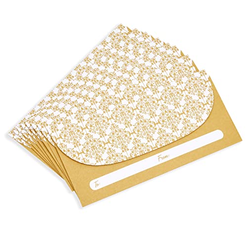 100 Pack Gold Money Envelopes For Cash Gifts, Bulk Decorative Holders For Currency, Birthday, Graduation, Wedding (7 X 3 In) #TOP6