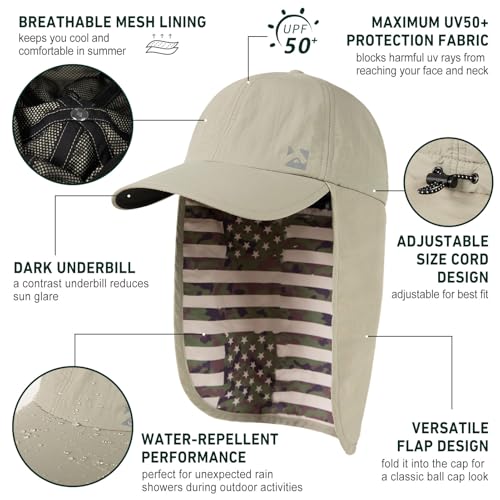 Image of TOP-EX L /XL /XXL UV50+ Waterproof Neck Flap Baseball Sun Cap