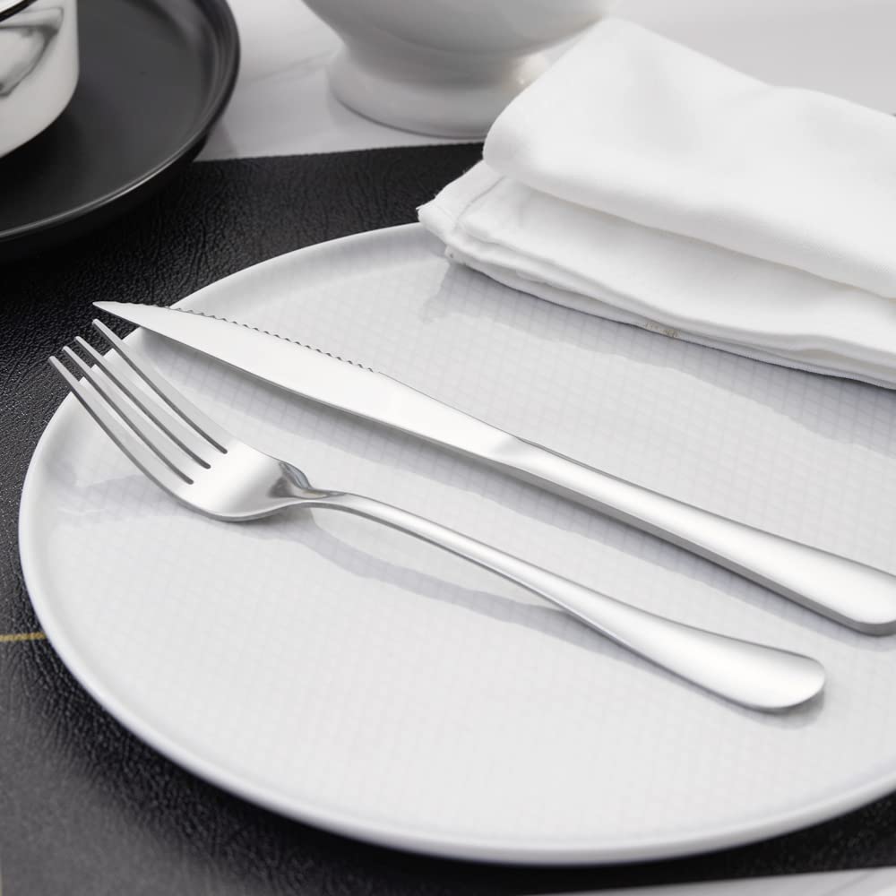 Amazon.com: Xingjiake 12-piece Bright Silver Steak Knives, Steak