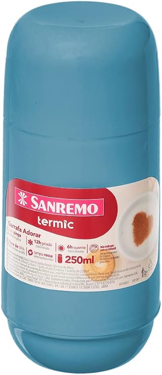 Sanremo - Garrafa Térmica Plástica Adorar de 250ml, Linha Termic