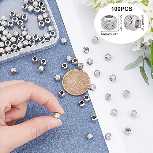 UNICRAFTALE About 100pcs Textured Stainless Steel Beads Rondelle Metal Stripe Spacer Bead Round Loose Beads for DIY Jewelry Making 2mm Hole Stainless Steel Color - Image 2