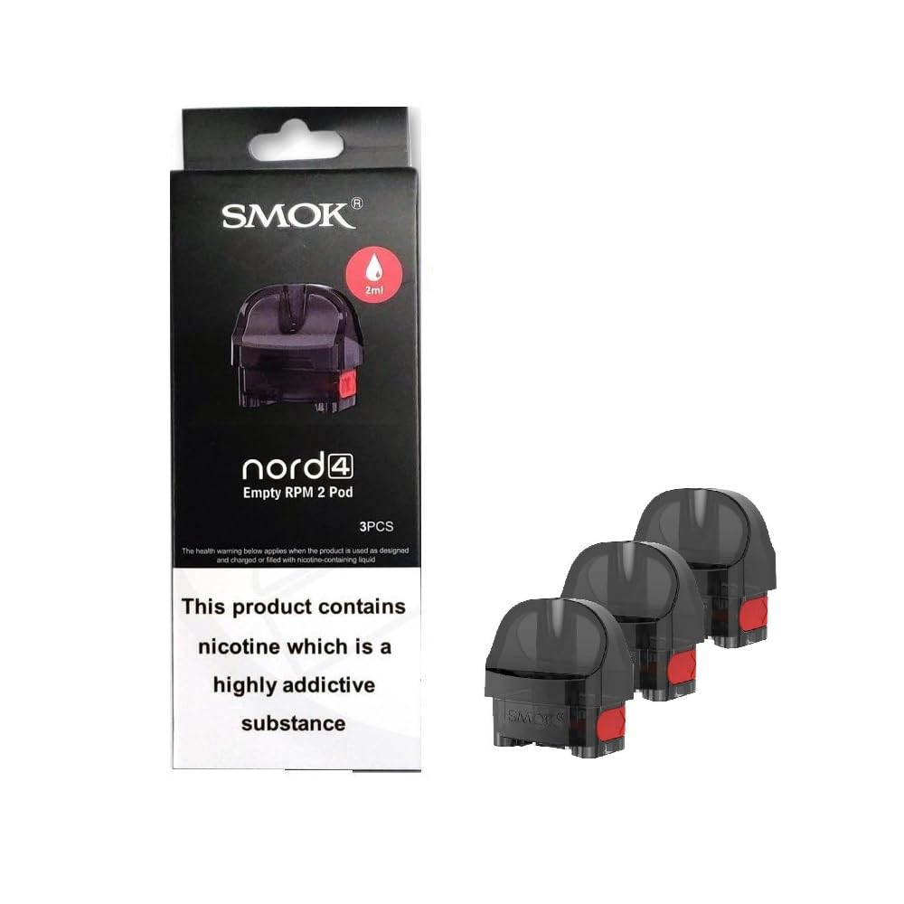 SMOK NORD 4 Empty Refillable Replacement Pods [Pack of 3] - Designed for  RPM2 Coils, Compatible with the entire Series, Such as 0.16Mesh/0.6DC,  Press Fit, Side Fill Leak Proof, No Nicotine: Amazon.co.uk: