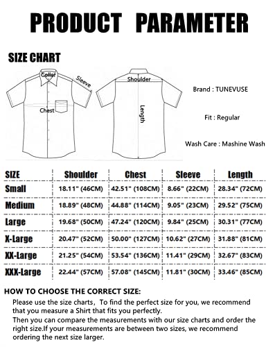 Tunevuse Mens Flower Shirt Short Sleeve Floral Button Down Hibiscus Pattern Aloha Shirts Turquoise Medium #TOP5