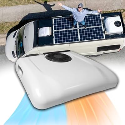 RV Rooftop Air Conditioner w/Heat 12 Volt, Campervan 13000BTU 12V Air Conditioner, Rapid Cooling 12 Volt Air Conditioner 2 in 1 for Van, RV, Yacht, Golf Carts, Road Machine, Caravan, Buses