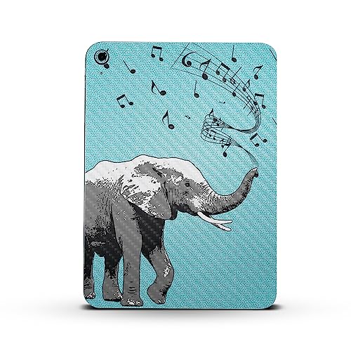 Image of MightySkins Carbon Fiber Skin Compatible with Apple iPad 10.9 inch 10th Gen (2022) Full Wrap Kit - Musical Elephant | Protective, Durable Textured Carbon Fiber Finish | Easy to Apply | Made in The USA