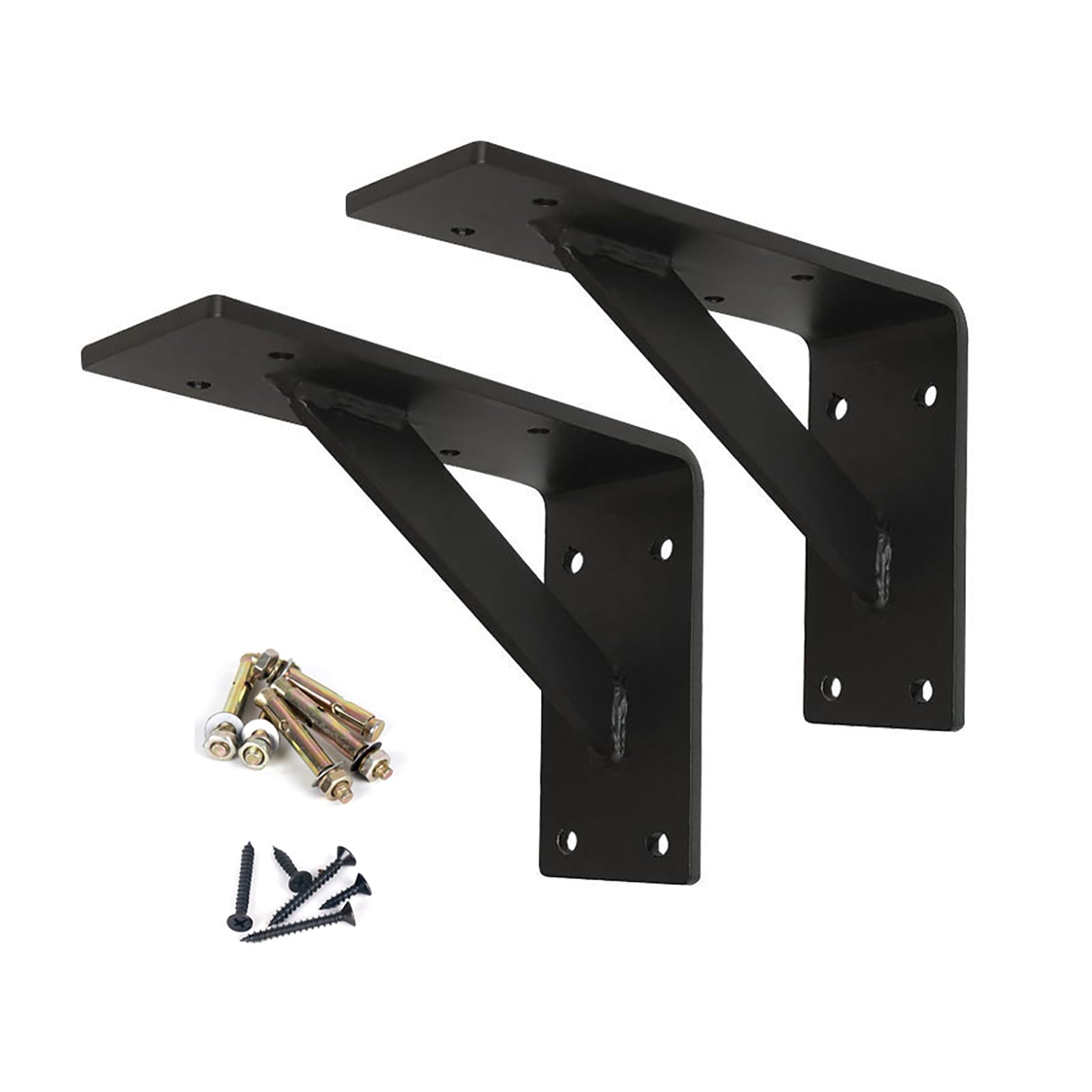 2 Soportes para estantes de Hierro Resistentes de 5 mm de Grosor, Capacidad de Carga máxima de 1000 Libras, Soportes Triangulares para estantes de Pared para Banco de Trabajo de Bricolaje (4