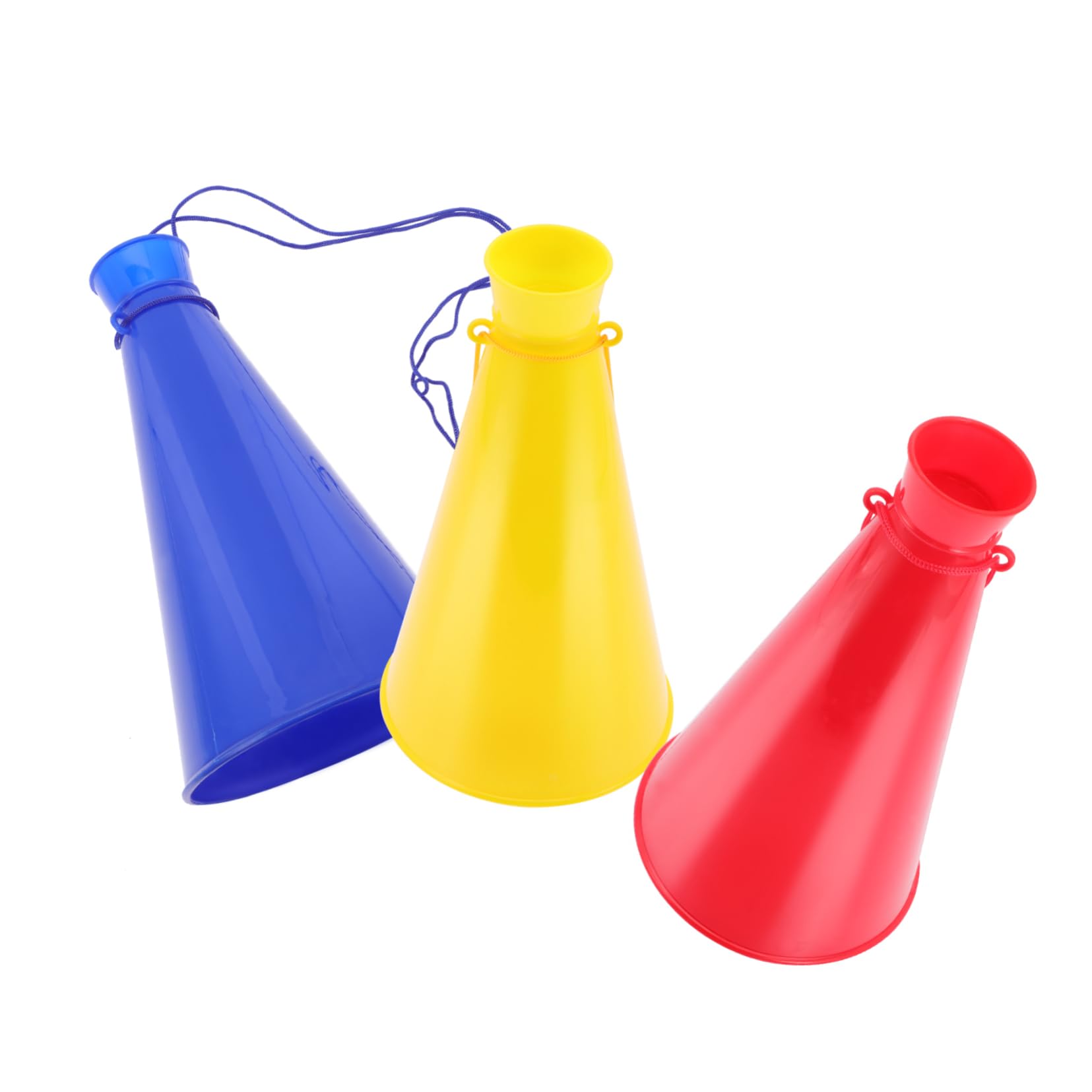 BESTonZON 3Pcs Festival Colored Trumpets Durable Music Models for Cheering for Parties Events Easy to Hold Play for Concerts Sports More