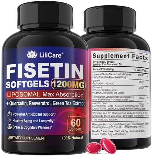 Fisetin Supplement - Liposomal Super Absorption 98% Pure 1200mg w...
