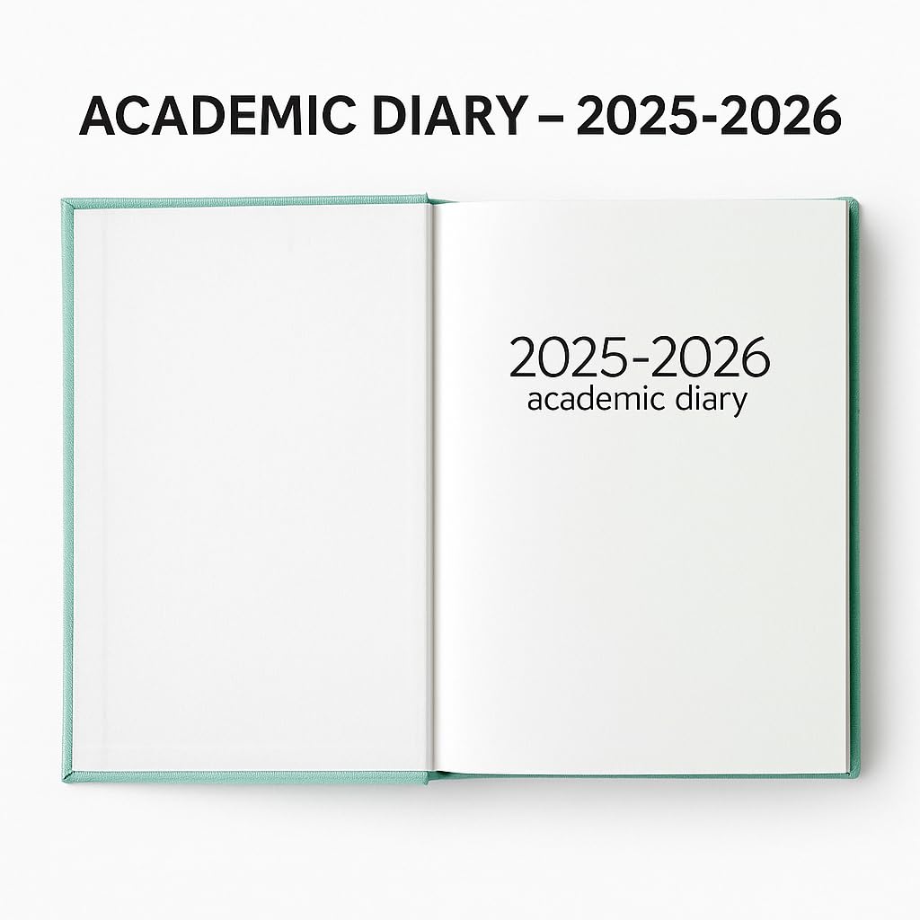 2026-2027 A4 Day Per Page Academic Diary Hardback Textured Cover with Ribbon Marker Orange Student Teacher Planner - Image 4