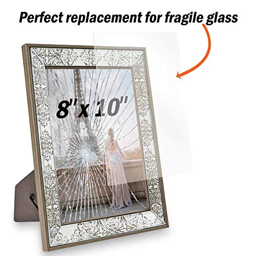 Image of 5 Pack 8x10 Plexiglass Sheet 1mm Thick, Clear PETG Panels for Craft Projects,Replacement Picture Frame Glass and Resin Art - Cricut Cutting Special Signs for Wedding,Festival,Party,Office.