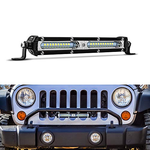 JoaSinc 7" 60W LED Barre Projecteur Phare de LED Lampe de Travail Spot Light Feux Diurne Lumière pour Off Road 4x4 Voiture Tracteur Camion SUV Bâteau 12V 24V Feux Antibrouillard LED, 1 an de Garantie Cover