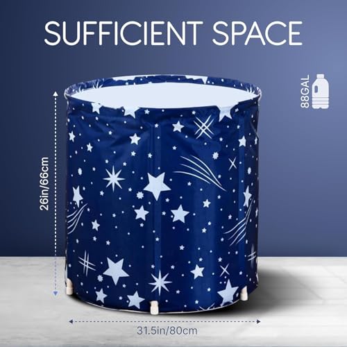 Image of Bath tub for adult for bathroom Tub for Home SPA, Maintains Hot & Cold Temperature, Drainage Hole, Thickened Layer for Hot and ice bath tub for adults (Star Round)