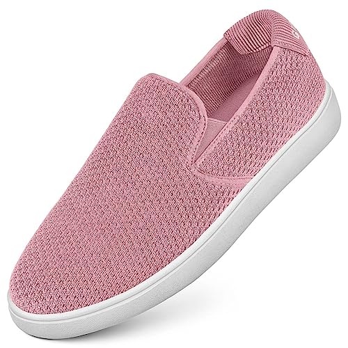 GIESSWEIN Wood Slip On Sneakers Damen Bootsschuhe - Bequeme Slipper - Ballerinas Damen sportlich - Stoffschuhe Sommer - Stoff-Turnschuhe - Loafer, 40 EU, Dusty Pink