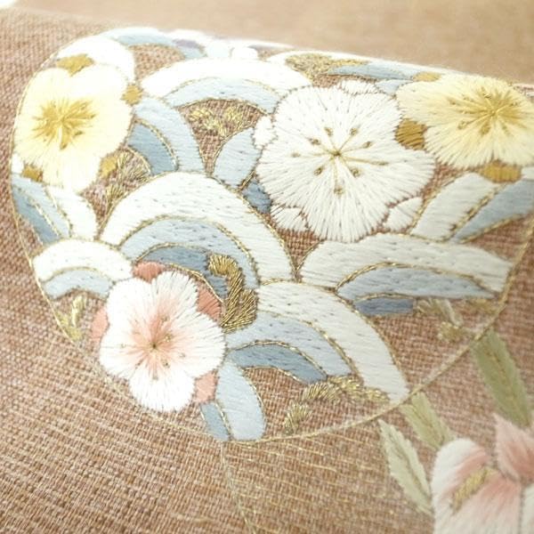 正絹 西陣織岡文織物 六通袋帯【切りばめ 幾何学模様】No2494 【公式通販】