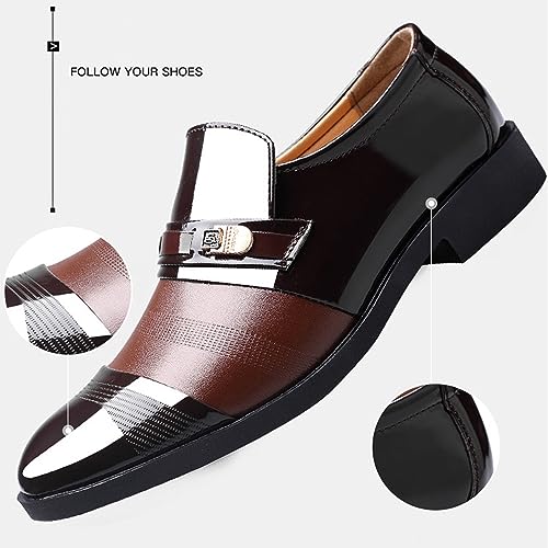 Men's Dress Shoes Loafers Driving Patent Leather Oxford Shoes Moccasins Business Office Shoes for Men4