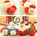 Happy Trees Christmas Tree Plush Ornaments Set for Xmas Home Party Decor, Christmas Hanging Snowman Elk Santa Claus Polar Bear Decorations with Metal Bells, 8 Pcs (Set of 8)