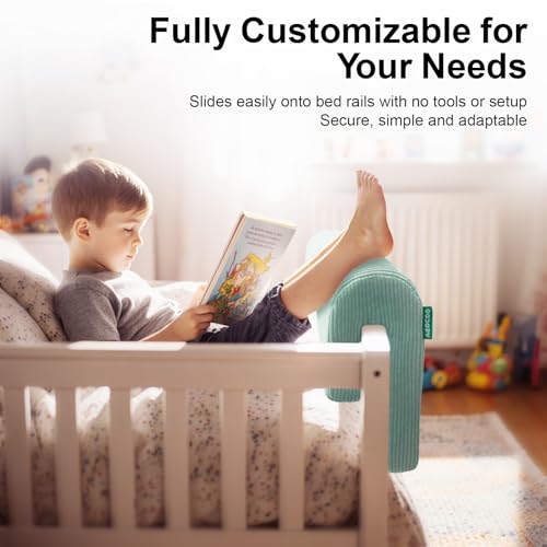 Image of AEOCOO Bed Bumpers for Toddlers, Size 3 Ft, Toddler Bed Rail Bumper Protector for Loft Beds & Bunk Beds, Bed Rail Height Extender Bed Guardrail, Anti-Bump | Fall Prevention, Blue
