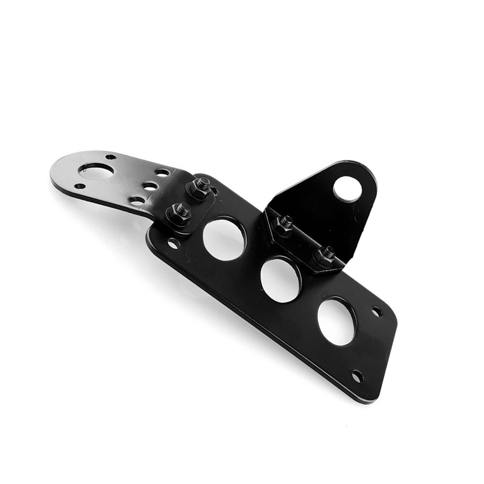 Staffa Laterale in Lega di Alluminio Staffa per del Motociclo Fanale Posteriore per Motocicletta Staffa Laterale in Metallo Nero 18x10,3 Cm