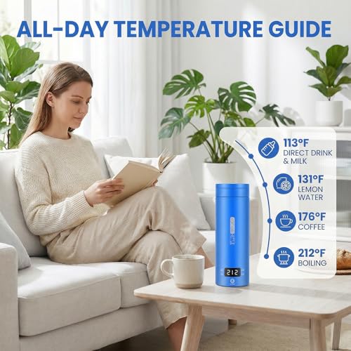 Image of Portable Electric Kettle For Travel, 120V, 450ml, 4 Temperature Control