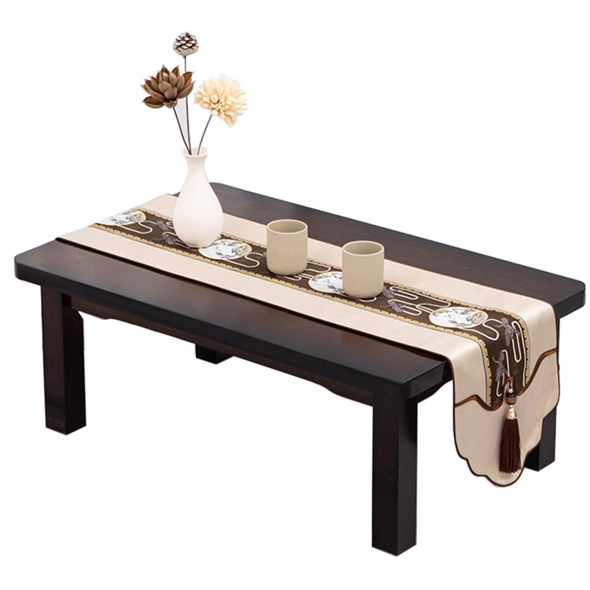 Table à thé marron 80 cm au design minimaliste et soigné