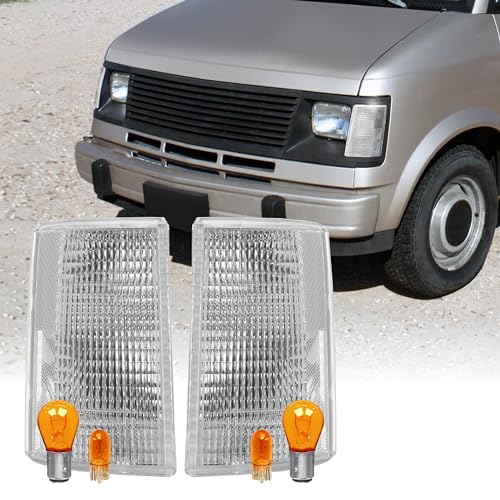 USR 85-94 Astro Van Corner Light CLEAR Corner Lamps (Left + Right) Pair - Compatible with 1985-1994 Chevrolet Chevy Astrovan/GMC Safari Van All Models/Trims