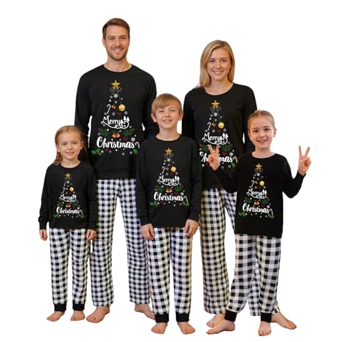 Pijamas de Navidad a juego para la familia, conjunto de camiseta y pantalón de manga larga para descansar, pijamas de vacaciones, XL