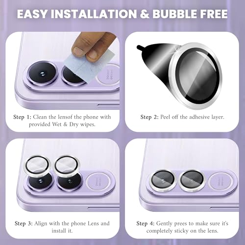 Image of FIRST MART Silver Camera Ring Guard Protector for Vivo V70 FE | Tempered Glass with Metal Alloy Rings, HD Clear, Scratch Resistant, Case-Friendly | Pack of 1