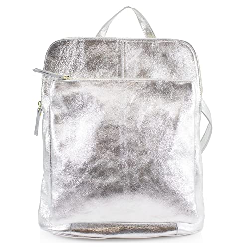 Nawal's Ladies Convertible Genuine Leather Backpack Unisex Shoulder Travel School Gym Handbag VP510