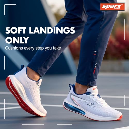 Image of SPARX Sports Running Shoes for Men - Lightweight Breathable Lace-Up Athletic Shoes with Cushioned Comfort, Shock Absorption, Durable Grip, Flexible Sole & Everyday Walking Performance