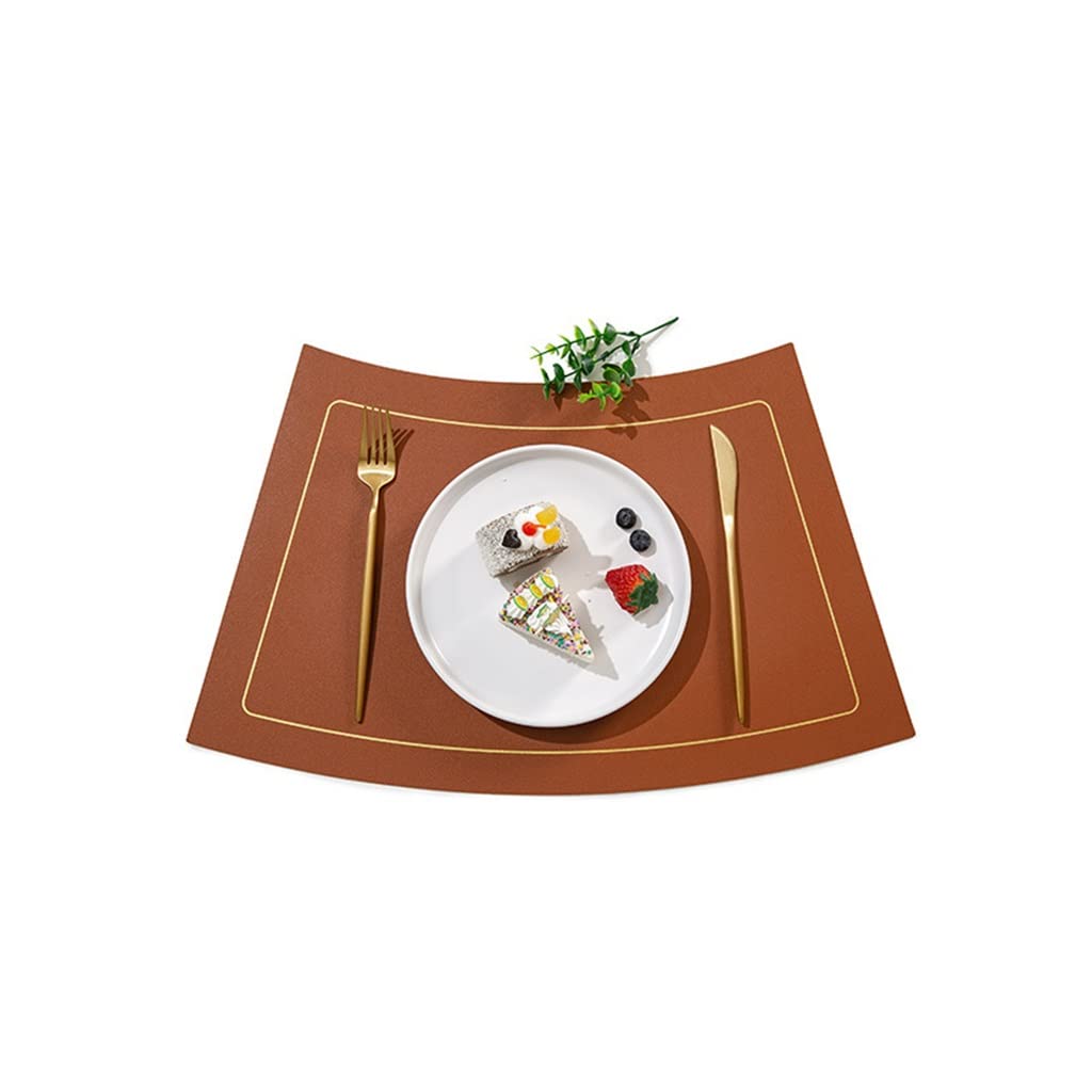 6 Pcs Accessoires de Cuisine Napperon en Cuir Décoration de Bureau Tapis de Table Couverts en Forme d'Éventail Napperon Lavable (Color : C, Size : 51 * 30CM) HGCHH