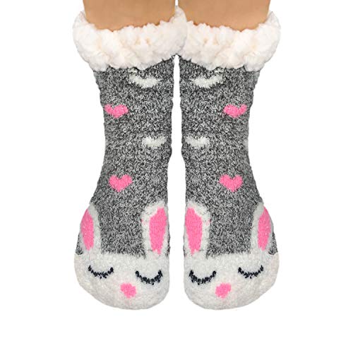 Calcetines de invierno para mujer zapatillas de niña suaves antideslizantes