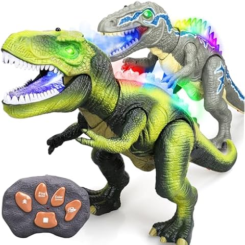 STEAM Life LED Light Up Remote Control Dinosaur Toys for Kids 3-5 & Velociraptor Toy, T Rex Dinosaur Toys for Kids 8-12, Trex Toys for 4 Year Old Boys, Robot Dinosaur Toy, Toy Dinosaurs for Boys Cover