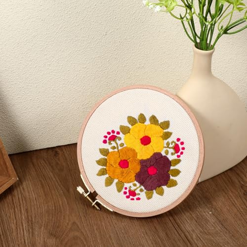 Image of 2 Pack 6 Inch Wood Embroidery Hoop, Cross Stitch Hoops Ring, Cross Stitch Supplies Beech Wooden Embroidery Frames for Art Craft Sewing, DIY Decoration