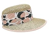  Seeberger Damenstrohcap aus Seegras mit Stoffumlage - Rosa-Khaki (3954) - 56-57 cm (M)