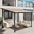 VONZOY 10' x 10' Gazebo, Large Hardtop Wall Mounted Lean to Gazebo for Patio, Aluminum Pergola Awnings for Decks, Patio, Backyard, Porch